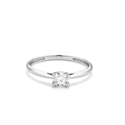 Bague solitaire Promesse d'Eclat or blanc diamant