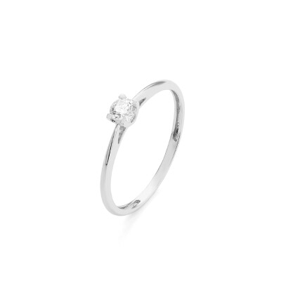 Bague solitaire Promesse d'Eclat or blanc diamant