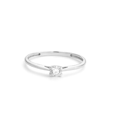 Bague solitaire Promesse d'Eclat or blanc diamant