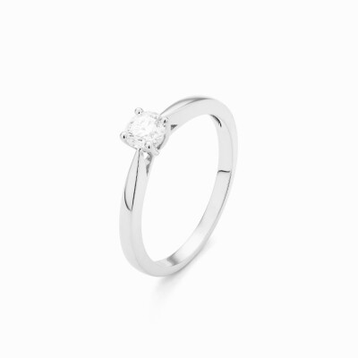 Bague solitaire Promesse d'Eclat or blanc diamant
