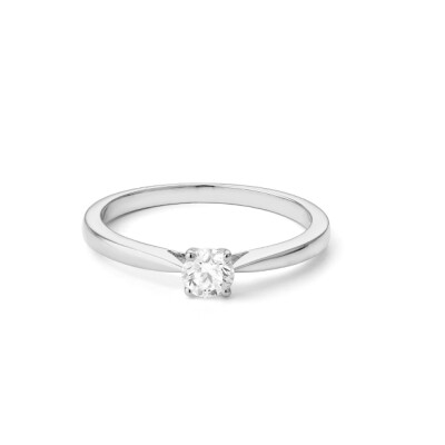 Bague Solitaire Solo or blanc diamant