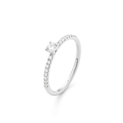 Bague solitaire Classique or blanc diamant