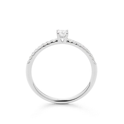 Bague solitaire Classique or blanc diamant