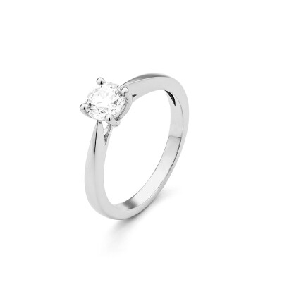 Bague Solitaire 4 griffes classique or blanc diamant