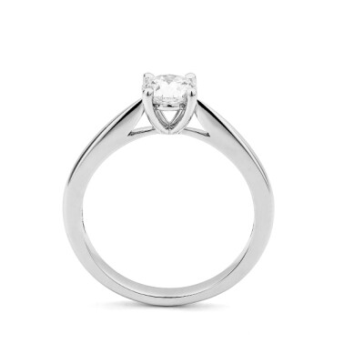 Bague Solitaire 4 griffes classique or blanc diamant