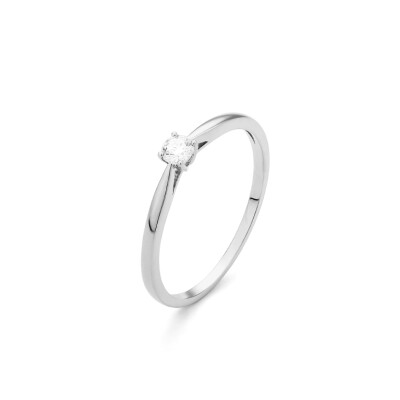 Bague Solitaire Classique or blanc diamant