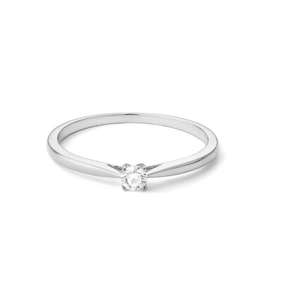Bague Solitaire Classique or blanc diamant