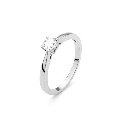 Bague Solitaire Classique or blanc diamant