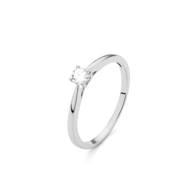Bague Solitaire Classique 4 griffes or blanc diamant