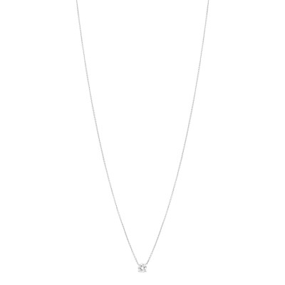 Collier Classique or blanc diamant