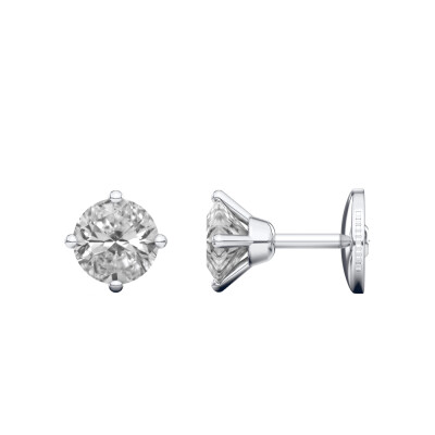 Boucles d'oreilles Classiques or blanc diamant