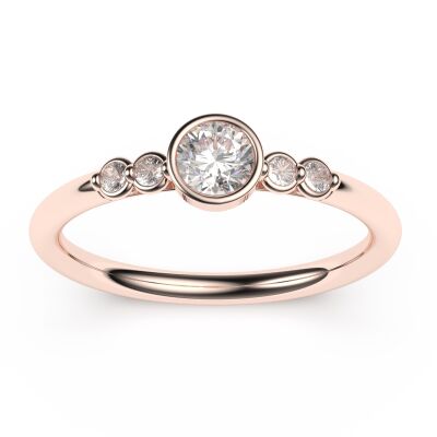 “Glamour” Solitaire in Rose Gold and Diamonds – Karima Raynal, Aix-en-Provence