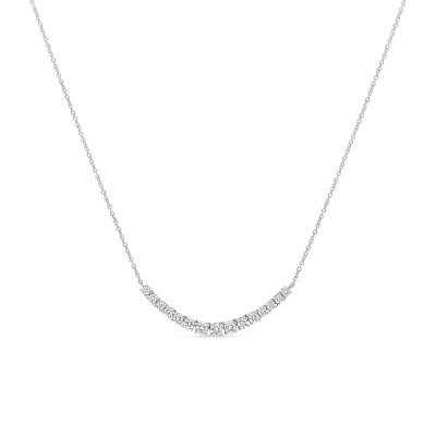 Collier Courbe de Lumière or blanc, Diamants