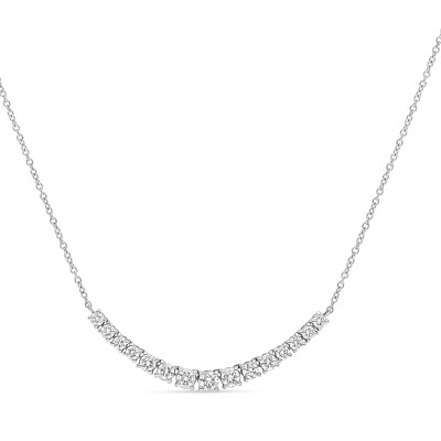 Collier Courbe de Lumière or blanc, Diamants