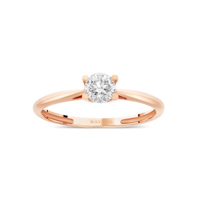 Bague Solitaire Classique or rose Diamant