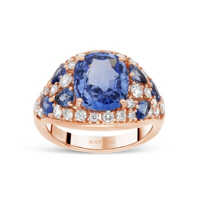 Bague Clarté Céleste or rose Saphir Diamant