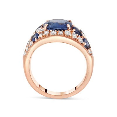 Bague Clarté Céleste or rose Saphir Diamant