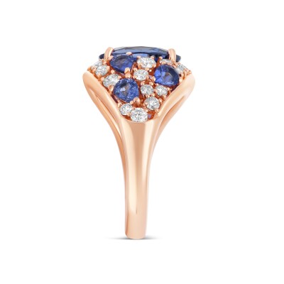 Bague Clarté Céleste or rose Saphir Diamant