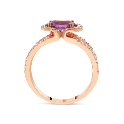 Bague Rosé Impériale en or rose, diamants et saphir