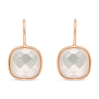 Boucles d'Oreilles Reflet or rose Nacre
