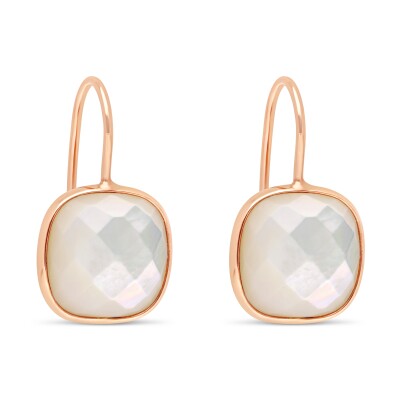 Boucles d'Oreilles Reflet or rose Nacre