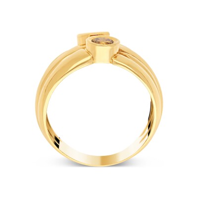 Bague Godon Duo Solaire or jaune Diamant, Saphir jaune