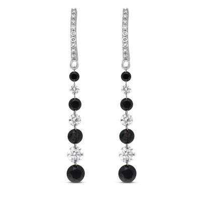 Boucles d'oreilles Eclipe Etoilée or blanc diamants