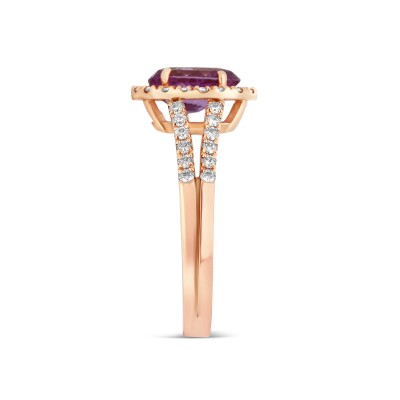 Bague Raynal en or rose, diamants et saphir
