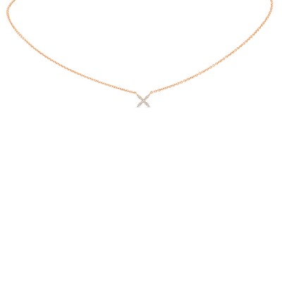 Collier Etreinte Lumineuse or rose Diamant