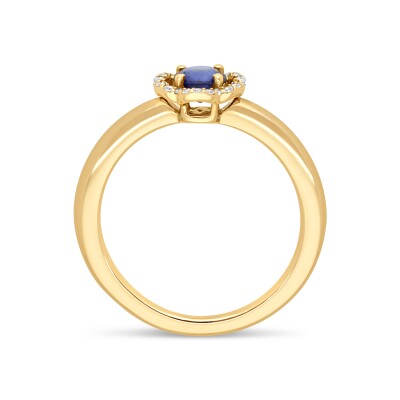 Bague Fleurette or rose Diamants Saphir