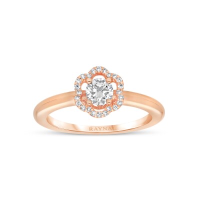 Bague Fleurette or rose Diamant