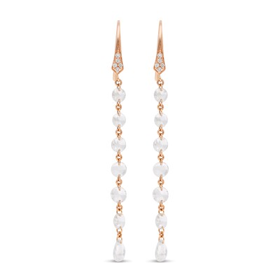 Boucles d'Oreilles Rose de Provence or rose Diamant