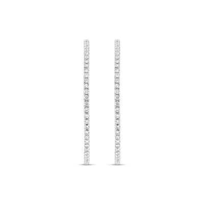 Boucles Créoles Eternité or blanc diamant