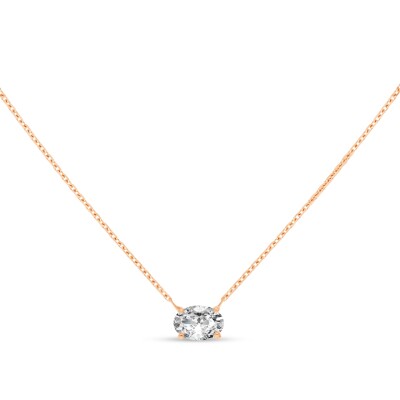 Collier Force Ovale or rose Diamant