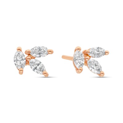 Éclat Marquise Earrings – 18K Rose Gold and Diamonds By Karima Raynal