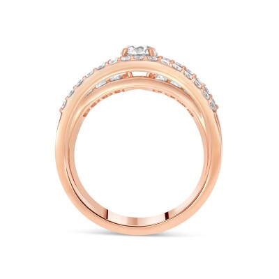Bague Hera or rose Diamant