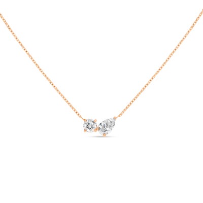 Collier Equilibre Précieux or rose Diamant