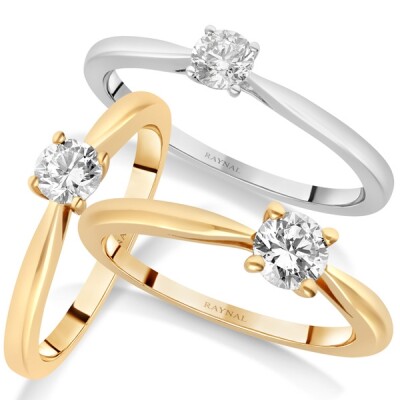 Bague Solitaire Classique or jaune Diamant