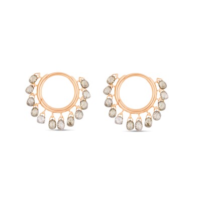 Boucles Créoles Nuée Précieuse or rose Diamant