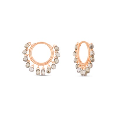 Boucles Créoles Nuée Précieuse or rose Diamant