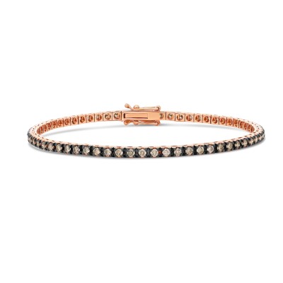 Bracelet Riviere Eclipse or rose, or noir, Diamant