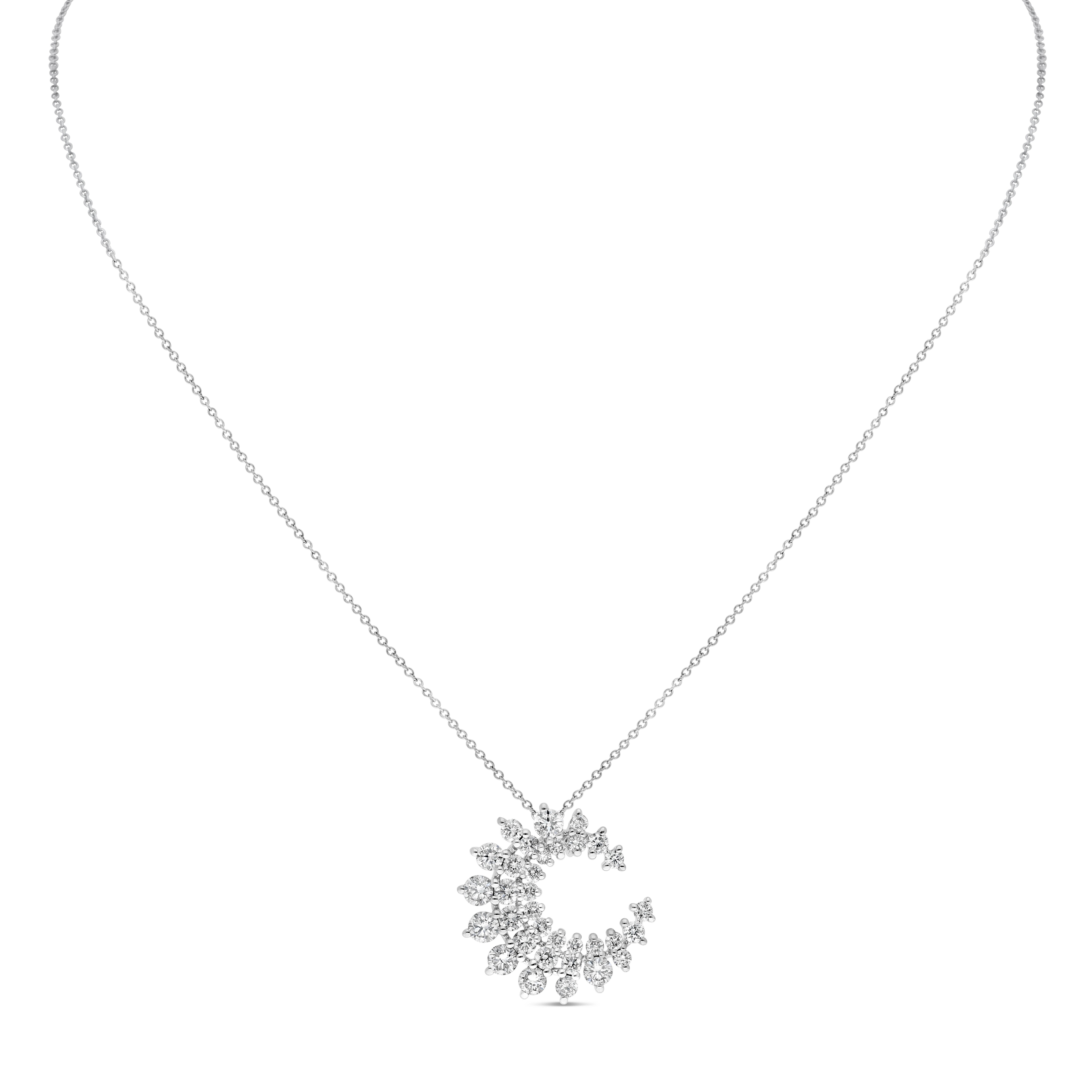 Pendentif Eclat de Lune or blanc et diamants