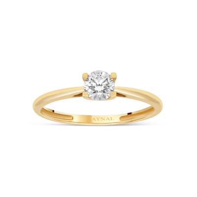 Bague Solitaire Classique or jaune Diamant