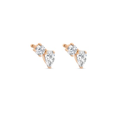 Boucles d'Oreilles Equilibre Précieux or rose Diamant