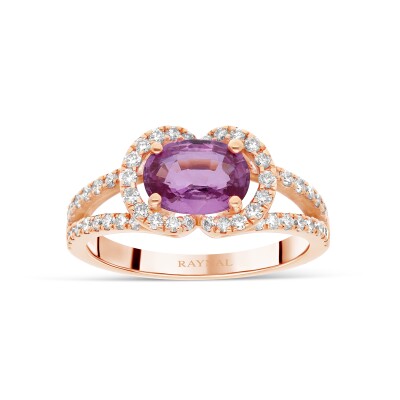 Bague Rosé Impériale en or rose, diamants et saphir