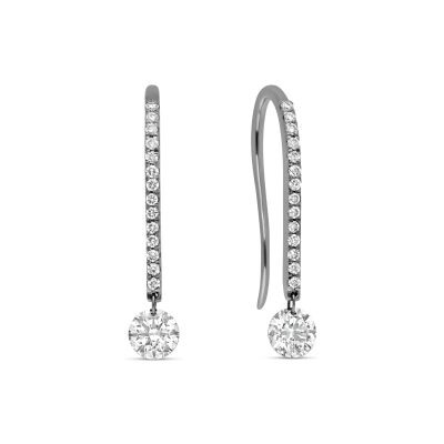Boucles d'oreilles Raynal en or noir et diamants
