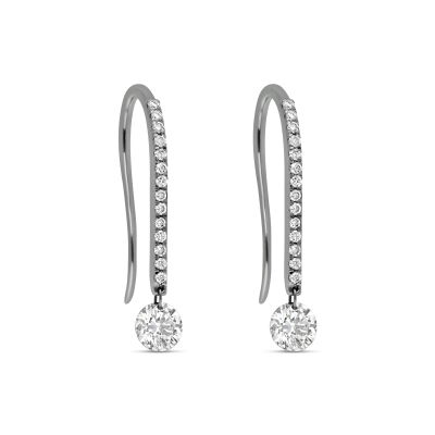 Boucles d'oreilles Raynal en or noir et diamants