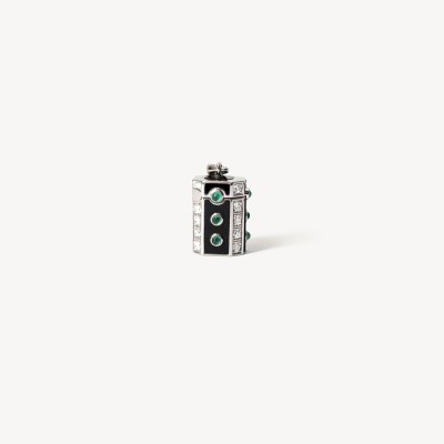 Pendentif STATEMENT Paris Wish Box en argent rhodié et diamants