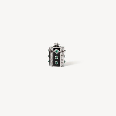 Pendentif STATEMENT Paris Wish Box en argent rhodié et diamants
