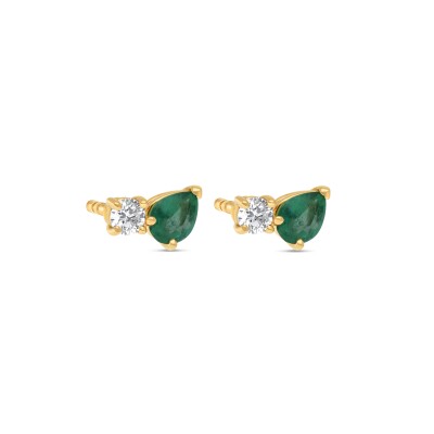 Precious Balance Earrings – Emeralds & Diamonds – Karima Raynal Aix-en-Provence